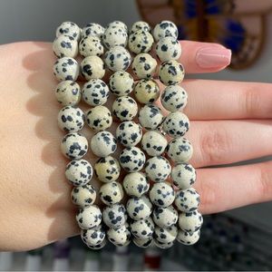 Dalmatian Jasper Crystal Bracelet 1pc 8mm